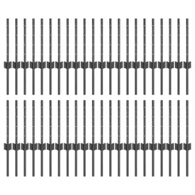 Poste de Cerca 44 pcs U-Channel Gris 80 cm Acero