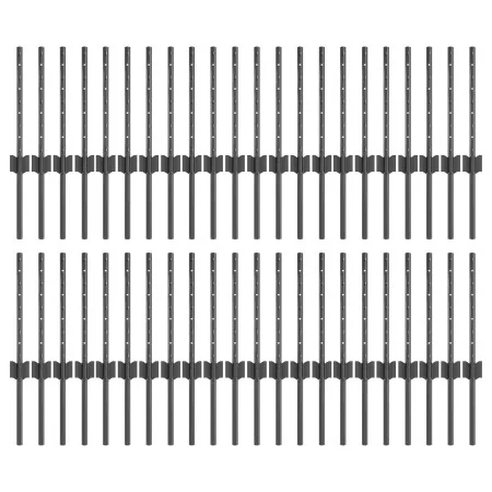 Poste de Cerca 44 pcs U-Channel Gris 80 cm Acero | Foro24.es | Tu tienda online para hogar, jardín y más Foro24.es