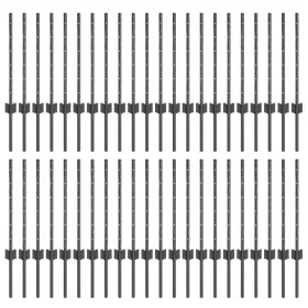 Postes de Cerca 44 pcs U-Channel Gris 100 cm Acero