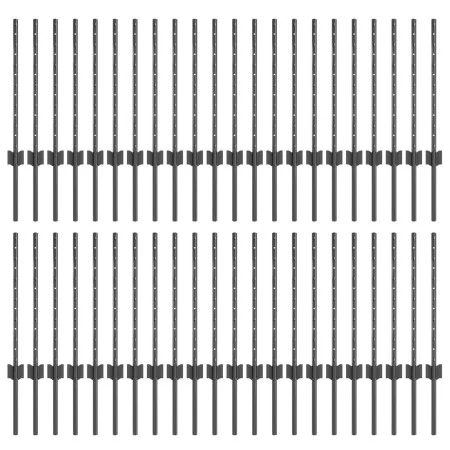 Postes de Cerca 44 pcs U-Channel Gris 100 cm Acero by , fence posts - Ref: Foro24-3335933, Price: 135,02 €, Discount: -5%%