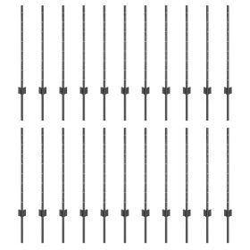 Postes de cerca 22 pcs U-Channel Gris 120 cm de