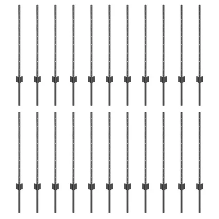 Postes de cerca 22 pcs U-Channel Gris 120 cm de acero | Foro24.es | Tu tienda online para hogar, jardín y más Foro24.es