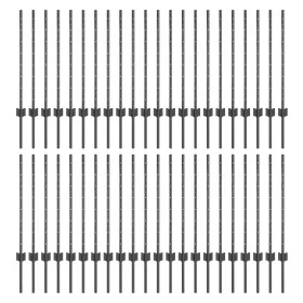 Postes de Cerca 44 pcs U-Channel Gris 120 cm Acero