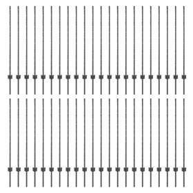 Postes de Cercas 88 pcs U-Channel Gris 160 cm