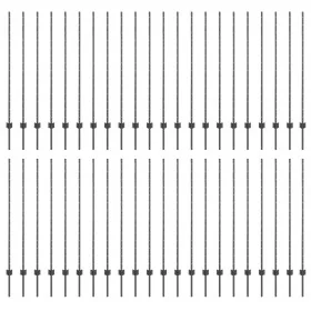 Postes de Cerca 88 pcs U-Channel Gris 180 cm Acero