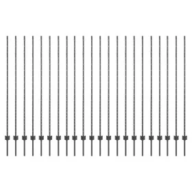 Postes de Cerca 44 pcs U-Channel Gris 200 cm Acero