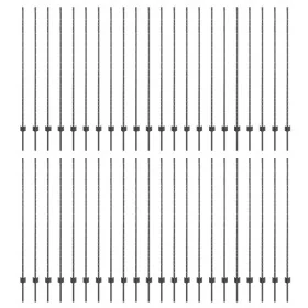 Postes de Cerca 88 pcs Canal U Gris 200 cm Acero