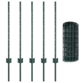Valla Euro con 5 Postes U Verde 0.8x10 m de Acero