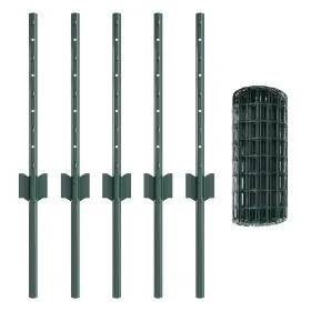 Cerca Euro con 5 Postes U Verde 0.4x10 m Acero