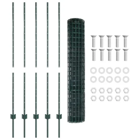 Valla Euro con 5 Postes U Verde 1.4x10 m Acero | Foro24.es | Tu tienda online para hogar, jardín y más Foro24.es