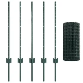Set de Vallas de Jardín Juego de 2 Verde Acero 10