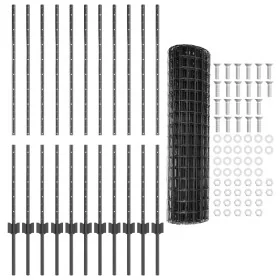 Juego de Cerca de Jardín Set de 2 Gris Acero Recubierto en Polvo von , Zaunpfosten - Ref: Foro24-3336141, Preis: 151,31 €, Ra...