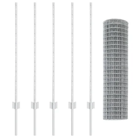 Cerca Euro con 10 Postes U Plata 1x10 m Acero | Foro24.es | Tu tienda online para hogar, jardín y más Foro24.es