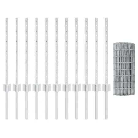 Euro Valla con 11 Postes U Plata 0,6x25 m Acero | Foro24.es | Tu tienda online para hogar, jardín y más Foro24.es