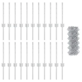 Cerca de Malla con 22 postes en U Plata 0.4x25 m