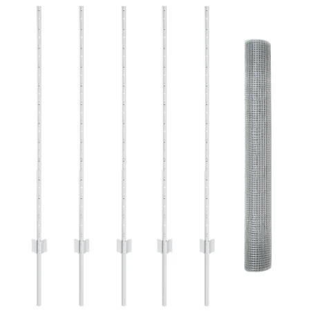 Cerca de Alambre Soldado con 10 Postes U Plata 1.2x10 m Acero | Foro24.es | Tu tienda online para hogar, jardín y más Foro24.es