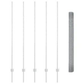Set de Cerca de Jardín Set de 2 Acero Galvanizado