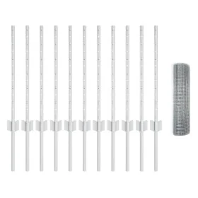 Set de Cerca de Malla para Pollos Set de 2 Acero