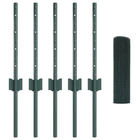 Cerca de Alambre Soldado con 5 Poste en U Verde 0.4x10 m Acero by , fence posts - Ref: Foro24-3336431, Price: 31,30 €, Discou...
