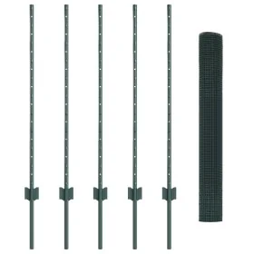 Set de Cerca de Jardín Set de 2 Verde Metal 10 x