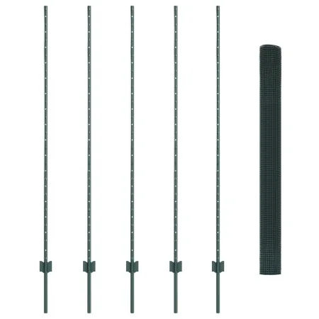 Valla de Alambre Soldado con 5 Postes U Verde 1.6x10 m de Acero | Foro24.es | Tu tienda online para hogar, jardín y más Foro24.es