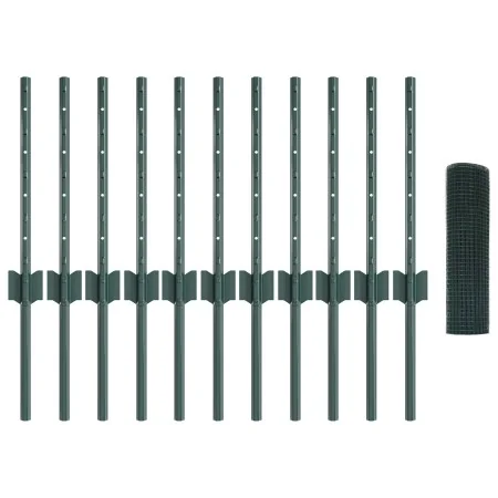 Cerca de Alambre Soldado con 11 Poste U Verde 0.4x25 m Acero by , fence posts - Ref: Foro24-3336463, Price: 56,46 €, Discount...