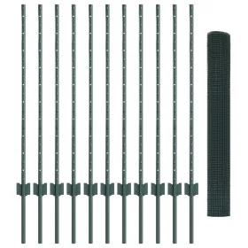 Cerca de Alambre Soldado con 11 Postes en U Verde 1x25 m Acero by , fence posts - Ref: Foro24-3336482, Price: 109,52 €, Disco...