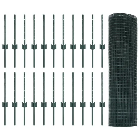 Cerca de Alambre Soldado con 22 postes U Verde 0.4x50 m Acero by , fence posts - Ref: Foro24-3336501, Price: 108,43 €, Discou...