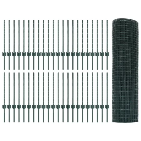 Cerca de Alambre Soldado con 44 U Posts Verde 0.6x100 m Acero | Foro24.es | Tu tienda online para hogar, jardín y más Foro24.es