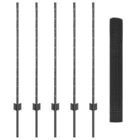 Set de Cercas de Jardín Set de 2 Gris Metal