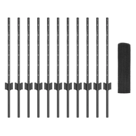 Conjunto de Reja de Alambre para Pollos Set de 2 Gris Acero, PVC | Foro24.es | Tu tienda online para hogar, jardín y más Foro24.es