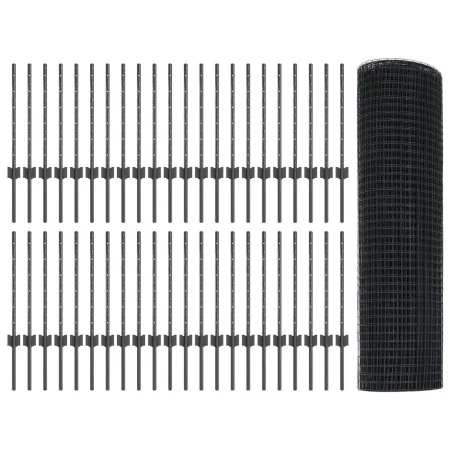 Cerca de Alambre Soldado con 44 Postes U Gris 0.6x100 m Acero | Foro24.es | Tu tienda online para hogar, jardín y más Foro24.es