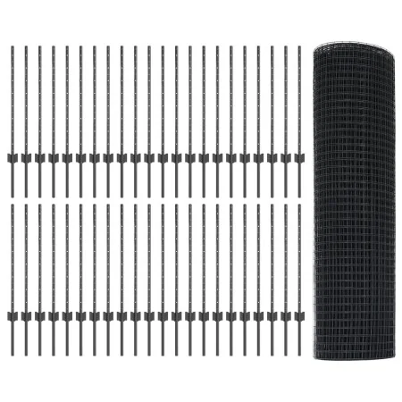 Cerca de Alambre Soldado con 44 U Postes Gris 0.8x100 m Acero | Foro24.es | Tu tienda online para hogar, jardín y más Foro24.es