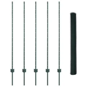 Postes de Cerco 5 pcs U-Channel Verde 140 cm de