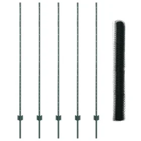 Postes de Cerca 5 pcs U-Channel Verde 160 cm