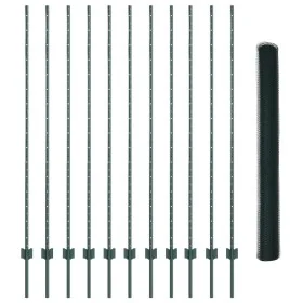Postes de Cerca 11 pcs U-Channel Verde 160 cm