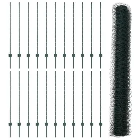 Postes de Valla 11 pcs U-Channel Verde 120 cm