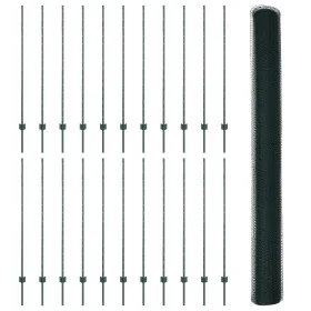 Postes de Valla 11 pcs U-Channel Verde 140 cm