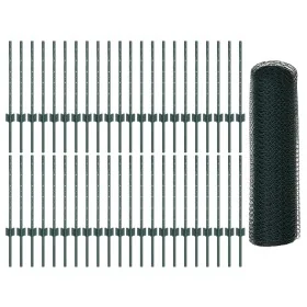 Postes de Cerca 11 pcs U-Channel Verde 60 cm