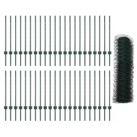Posts de Valla 11 pcs U-Channel Verde 80 cm
