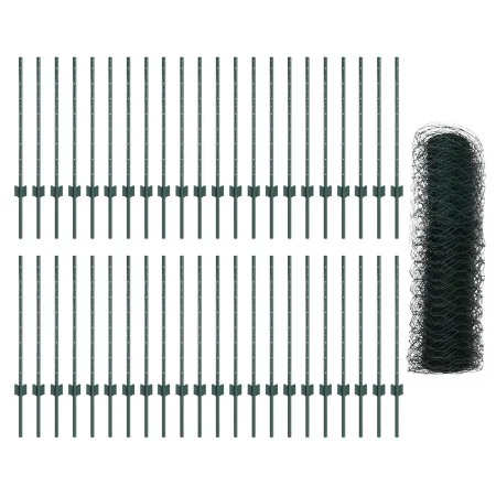 Posts de Valla 11 pcs U-Channel Verde 80 cm Acero, Valla Hexagonal Verde 0.8 x 100 m Acero | Foro24.es | Tu tienda online para hogar, jardín y más Foro24.es