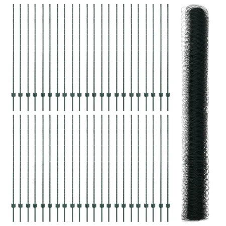 Postes de Valla 11 pcs U-Channel Verde 150 cm Acero, Valla Hexagonal Verde 1.5x100 m Acero | Foro24.es | Tu tienda online para hogar, jardín y más Foro24.es