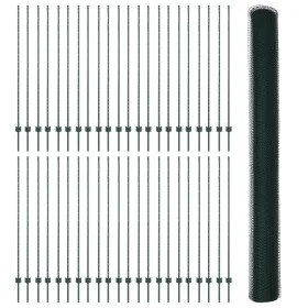 Postes de Valla 11 pcs U-Channel Verde 160 cm