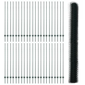 Postes de Cerca 11 pcs U-Channel Verde 160 cm