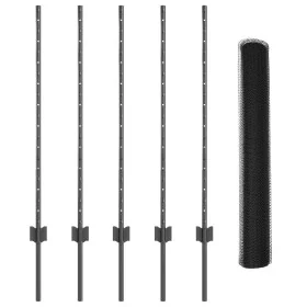 Postes de Cerca 10 pcs U-Channel Gris 100 cm