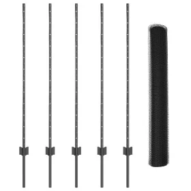 postes de cerca 10 piezas U-Channel gris 120 cm