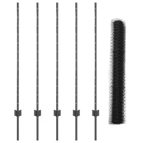 Postes de Cerca 10 pcs U-Channel Gris 120 cm