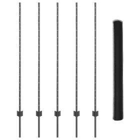 Postes de Cerca 10 pcs U-Channel Gris 140 cm