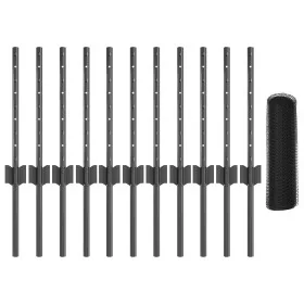 Postes de Cerca 11 pcs U-Channel Gris 40 cm