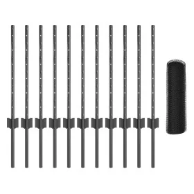 Postes de Cerca 11 pcs U-Channel Gris 60 cm